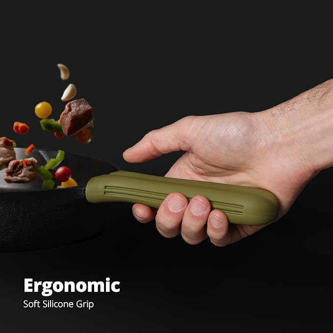 Greater Goods Silicone Handle Cover Designed for Greater Goods Cast Iron Skillet and Griddle, Moss Green