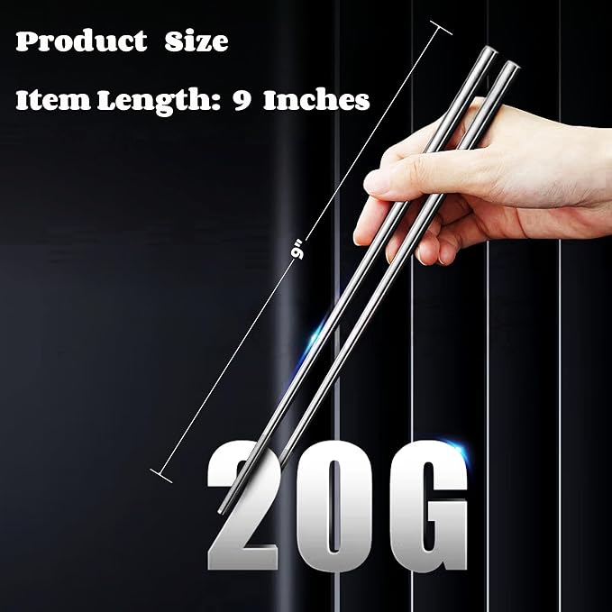 Titanium Chopsticks Reusable, 3 Pairs Chopsticks Dishwasher Safe, Non-Slip Titanium Chopsticks Present Set，Travel,Camping And Hiking （Silver）