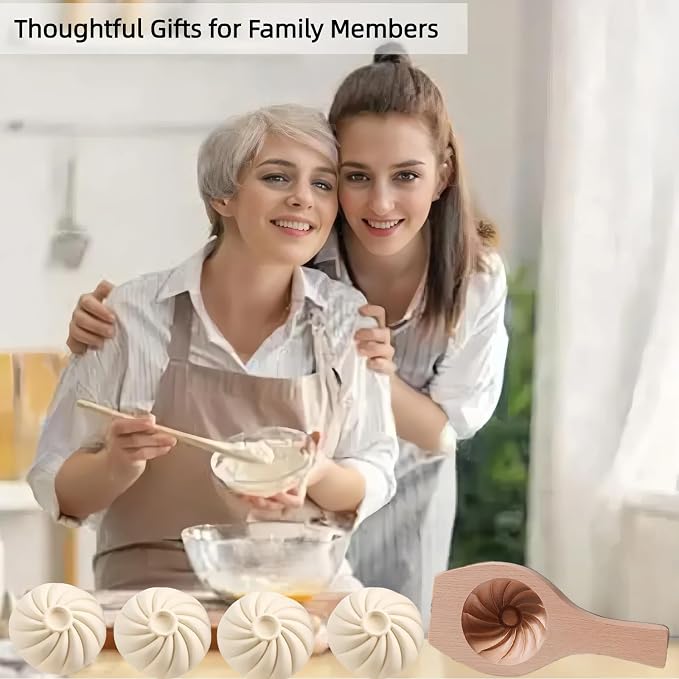 Wooden Bao Bun Maker,Baozi Maker Machine,Wooden Steam Bun Mold,This Kitchen Appliances And Gadgets Is the Best Gift for Asian Food Enthusiasts And Dumpling Maker (Steamed Bun A)