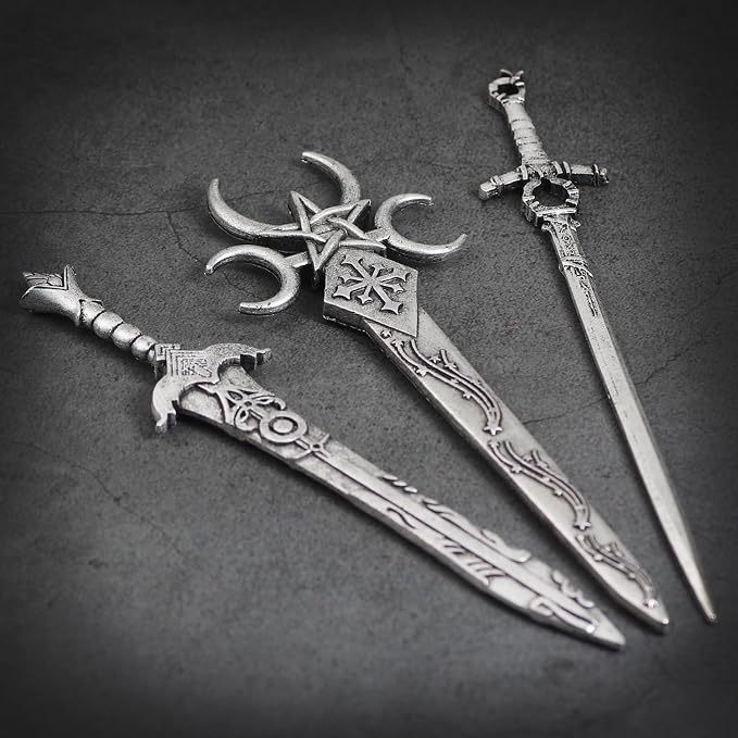 3Pcs Sword Hair Pins - Renaissance Medieval Gothic Hair Sticks for Women, Vintage Metal Hair Chopsticks for Bun Updo, Renaissance Accessories Medieval Accessories