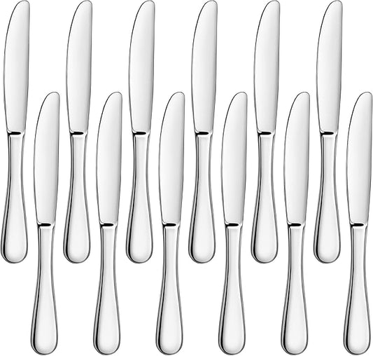 Artaste Rain 18/10 Stainless Steel (Silver (Set of 12), Dinner Knife (9.15-Inch))