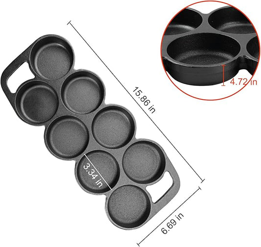 DVK 2 Set Cast Iron Muffin Pan Heavy Duty Cupcake Pan Muffin Tin, Non-Warping Even Heat Distribution for Perfect Cupcakes, Mini Cakes, Tarts, Quiches Ideal for Home Bakers Professional Chefs