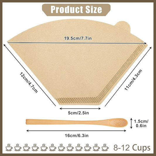 250 Count #4 Coffee Filter 8-12 cup, Disposable Cone Coffee Filters For Pour Over and Drip Coffee Maker