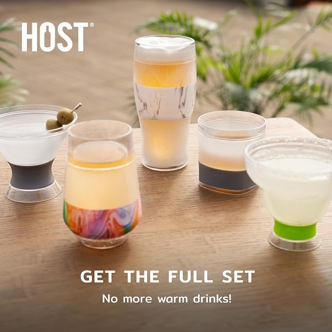 Host Freeze XL Double Wall Insulated Stemless Wine Glasses with Lids, Freezable Tinted Travel Beverage Cups, On the Go Chiller Tumblers, Outdoor Gifts for Women, Moms, 12 oz, Set of 2, Pink Blush