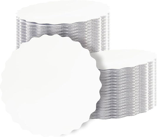 qiqee 13 Inch White Wave Cake Boards Round 15-Packs Circles Rounds Base Food-Grade Cardboard Wave Cake Plate（Thinner But Stronger）