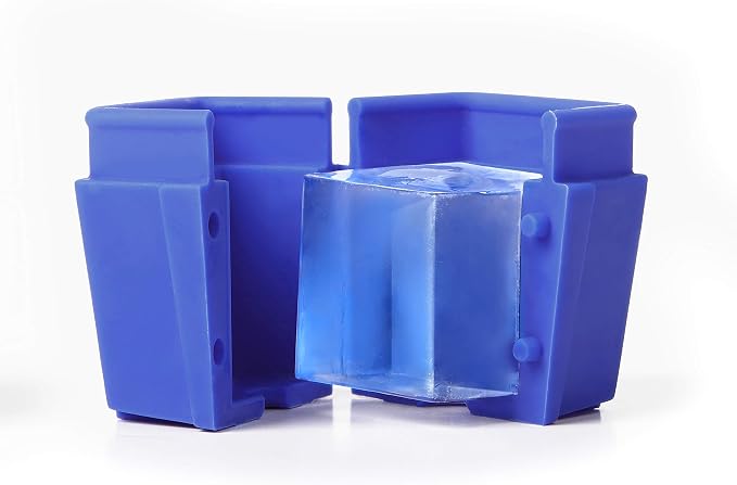 Dexas ice•ology Silicone Clear Ice Maker Tray for Crystal Clear Craft Cocktail Ice, 2 Square Cubes