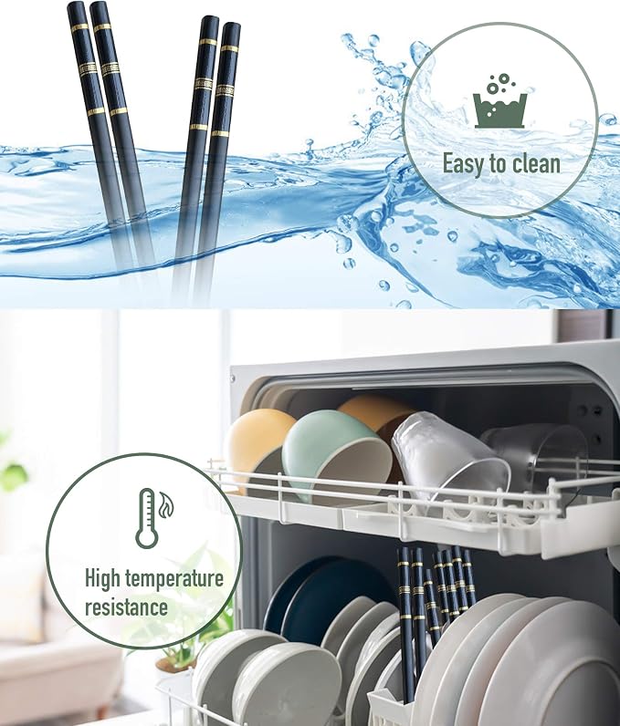 Glass Fiber Chopsticks-Reusable Japanese-style, Chinese-style and Korean-style Chopsticks, Dishwasher-safe, ï¼ˆ2 Pairs Gift Setï¼‰