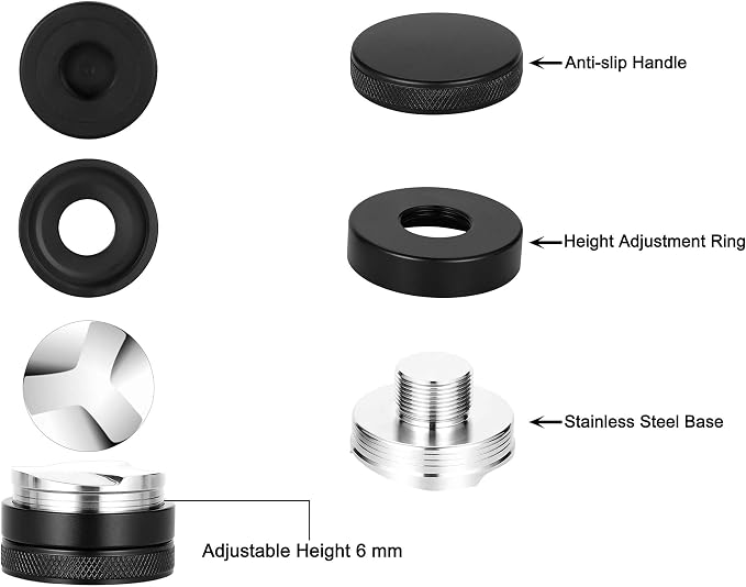 51mm Coffee Distributor, Adjustable Espresso Distributor & Coffee Leveler, 304 Stainless Steel Espresso Distribution Tool for 51mm Portafilter, Barista Coffee Accessories