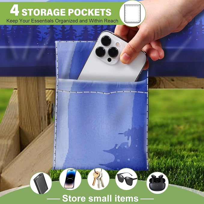 Fitted Picnic Table Cover with Bench Covers, Windproof Vinyl Table Cloths Outside Camping Cooking Backyard Furniture Seat Cushion Tablecloth Activities Party Decor Decorations Para Acampar Equipment