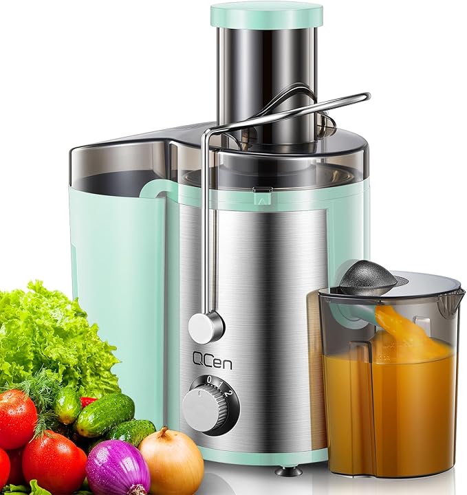 Juicer Machine 800W Centrifugal Juicer with Wide Mouth Feed Chute | For Fruits And Vegetables, Stainless Steel, BPA-Free Parts, Easy To Clean, Aqua, Fast Juice Extraction
