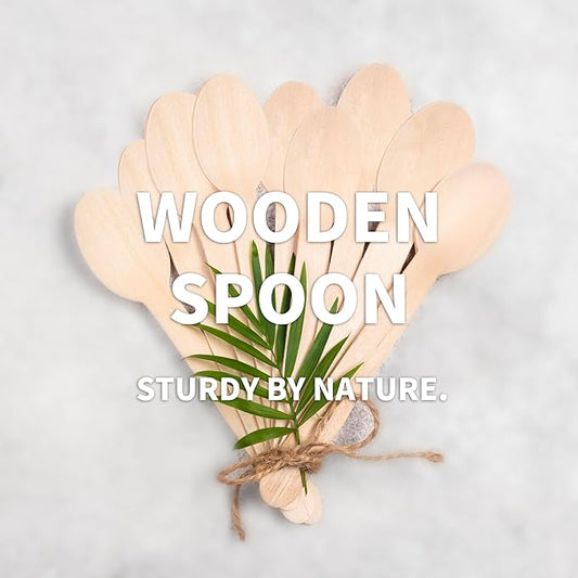 Disposable Wooden Spoons – 360 Pcs Wooden Compostable Spoons, Biodegradable Eco-Friendly Utensils Alternative to Plastic Cutlery for Parties, Weddings, Events & Camping
