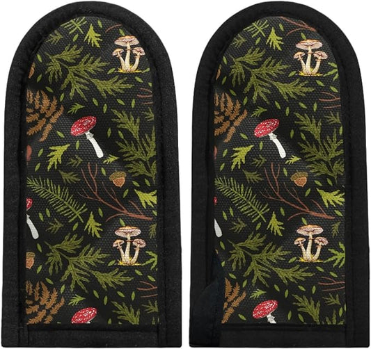 Coldinair Mushroom Print Cast Iron Skillet Handle Cover,Heat Resistant Pan & Pots Holder Sleeve Handle Covers for Kitchen Cooking Baking,2 Packs