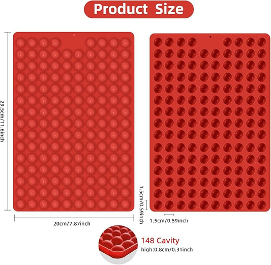 2 PCS Mini Silicone Molds, Dog Treat Molds,296 Cavity Mini Round Non-Stick Silicone Molds for Baking Biscuits, Cookie, Candy, Chocolate, Jelly Pet Dog Treats Mold (Mini Round)