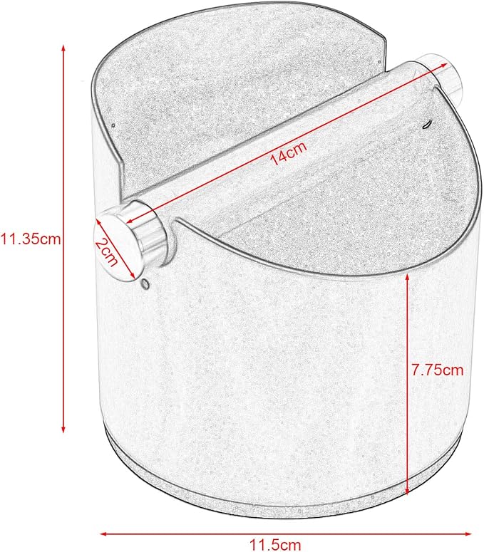 DIBTSA Espresso Knock Box, Stainless Steel Coffee Grounds Knock Box, With Removable Knock Bar and Non-Slip Rubber Base (Silver)