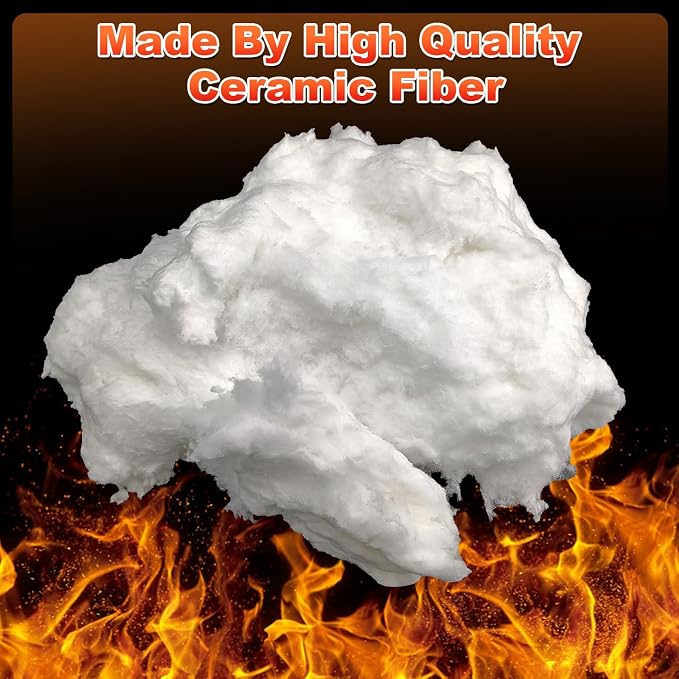 Ceramic Fiber Blanket, Fireproof Insulation Baffle, Rated to 2400F, Size 60"x24", 1" Thick, High-Temperature Resistance for Pizza Oven Stoves, Kilns, Forges, Pipes Insulation