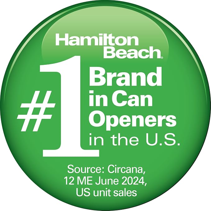 Hamilton Beach OpenStation Electric Can Opener With Automatic Shutoff | SureCut Technology Easily Aligns Cans | OpenMate Multi-Tool Jar & Bottle Opener | Cord Storage | Stainless Steel | 76382FJ