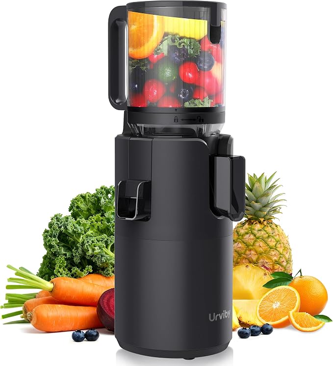 Cold Press Juicer, Extra-Wide Feed Chute, Max Nutrient Retention, Slow Masticating Juicer for Whole Fruits & Vegetables