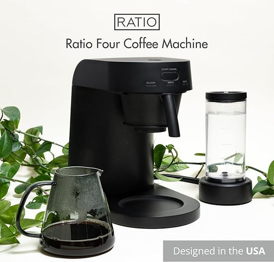 Ratio Four Coffee Machine - Coffee Maker with Removable Water Tank - Drip Coffee Maker with 4 Minute Brew Time - 5-20 Ounce Single-Serve Coffee Maker - 11.5”H x 7.5”W
