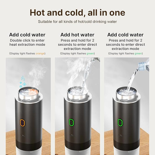 Decdeal Cordless Coffee Machine for Car Home Travel 3 in 1 Electric Coffee Maker Work With Capsule and Ground Coffee 15Bar Mini Cold Brew and Heating Coffee Maker with 150ml Cup