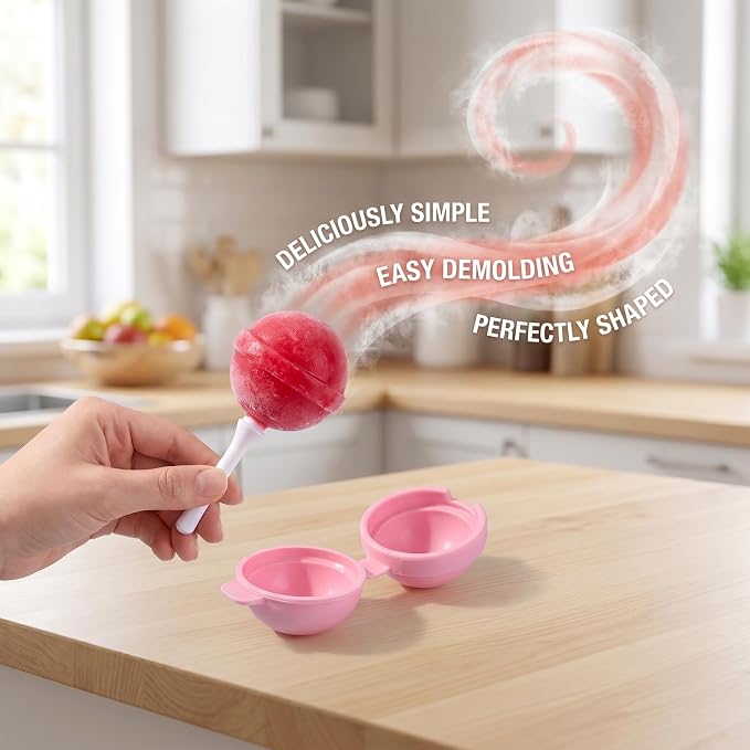 4Pcs Silicone Lollipop Popsicle Molds,Lollipop Ice Cream Mold,DIY Popsicle Maker,Reusable Homemade Popsicle Molds