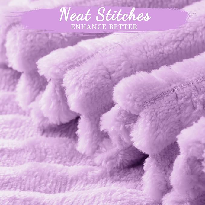 Buryeah 12 Pcs Flannel Throw Blanket Bulk 50 x 60 in Sleepover Blanket Outdoor Wedding Throw Lightweight, Oeko-tex Standard 100 Certified for Sofa Homeless Gifts (Lavender Purple)