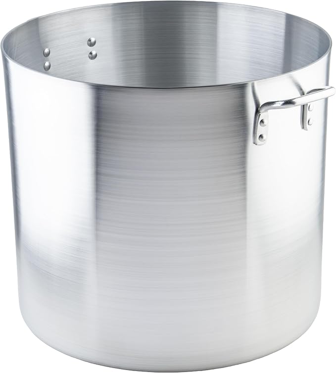 Winco 80 qt Elemental, Aluminum Stock Pot | Heavy-duty, Great for Stocks, Soups, Pasta and Batch Cooking
