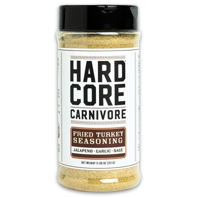 Hardcore Carnivore Limited Edition Fried Turkey Seasoning for Poultry, 11oz | Sage, Jalapeno and Garlic Deliver Savory Holiday Flavor. Great for Turkey, Chicken and Side Dishes. MSG-Free & Gluten Free