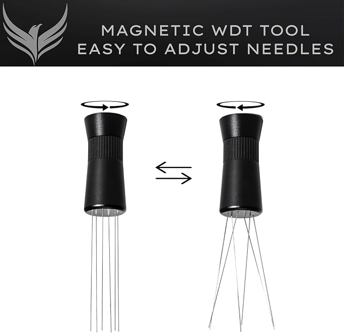 WDT Tool Espresso Stirrer Distrubution Tool Adjustable Coffee Needle Distributor 0.25mm & 0.4mm / Premium Espresso Machine Accessories for Puck Prep (Model A)