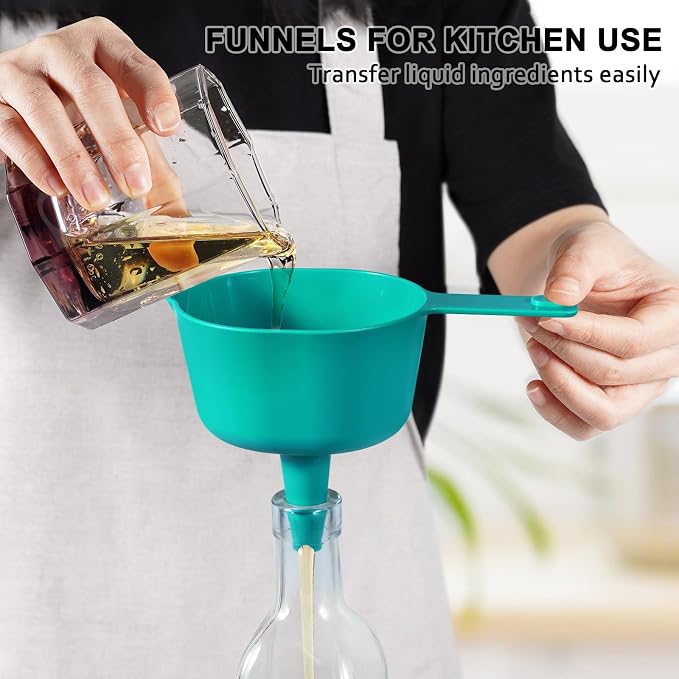 Stackable 10-Piece Measuring Cups and Spoons Set with White Lids | Kitchen gadgets for cooking & baking. Includes 10 stackable cups & spoons. Dishwasher-safe. For liquid & dry, multicolor