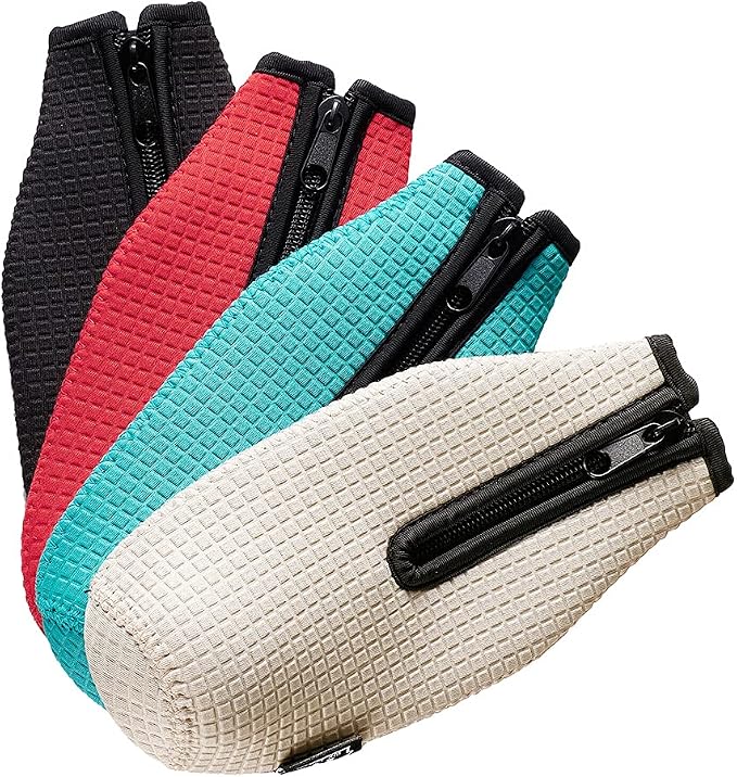 Beer Bottle Sleeve Insulators 12oz 330ml Standard Beer Bottle Cooler Covers Zip-up Bottle Jacket 12OZ Beer Bottle Holder Non-slip Thick Neoprene Sleeves 4PC Pack (Black/Red/Blue/Grey)