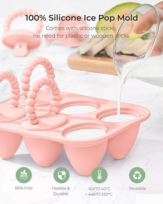 All-Silicone Baby Popsicle Molds with Sticks, AODISTUCE Mini Popsicles Molds for Babies Breastmilk Popsicle Molds for Teething Relief, Frozen Treats Maker Popsicle Maker Ice Pop Mold for Toddlers Kids
