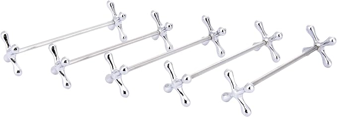 ChezMax Silver Zinc Alloy Flower Chopsticks Rest Spoons Stand Forks Knifes Holder Pack of 5