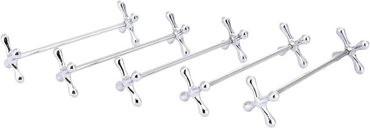 ChezMax Silver Zinc Alloy Flower Chopsticks Rest Spoons Stand Forks Knifes Holder Pack of 5