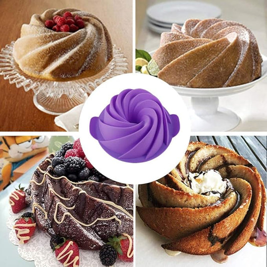 Silicone Jello Molds Non Stick Baking Mold, Fluted Tube Cake Pan Bakeware for Jello, Gelatin, Mousse and Cakes, BPA Free