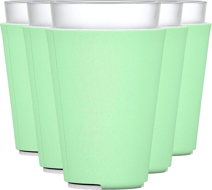 TahoeBay Blank Pint Glass Sleeves, Beer Coolers, 6-Pack, Mint | Insulating Foam Cooler, 16oz Collapsible Tapered Beverage Holder, Bar Cup Insulator for Transfer Vinyl, HTV, Sublimation, DTF