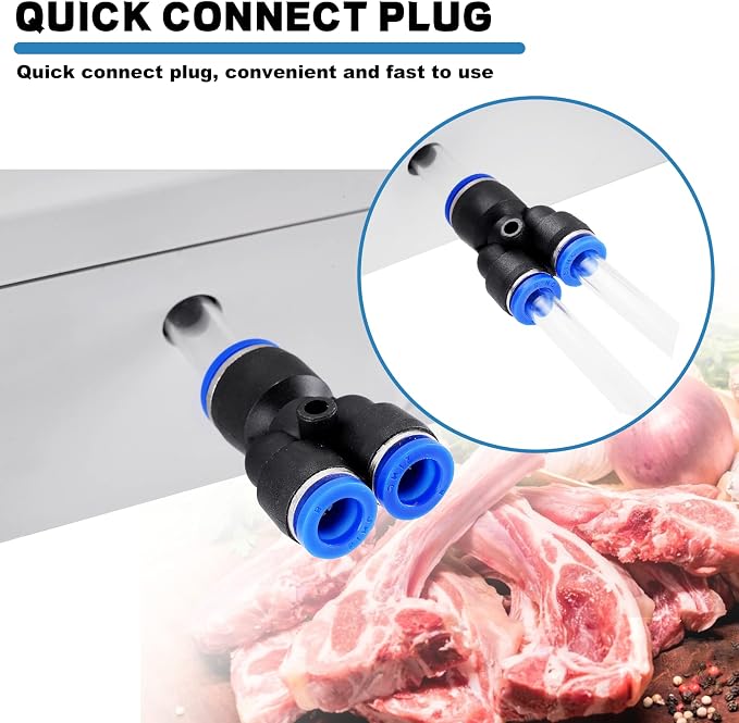 Electric Meat Injector Gun Pump with Hose, Stainless Steel Marinade Injector Syringe 70W with 10 Needles for BBQ, Turkey, Pork, Beef (Double Gun)