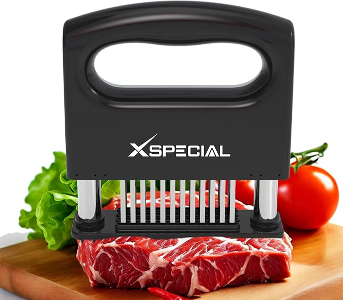 Mini-Deluxe Meat Tenderizer Tool – 48 Blade Stainless Steel, Easy to Use | Kitchen Cooking Gadgets Tools with Ultra Sharp Needle That Makes Steak & Chicken Tender