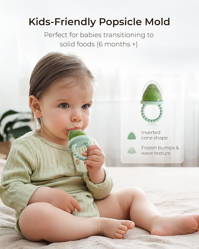 All-Silicone Baby Popsicle Molds with Sticks, AODISTUCE Mini Popsicles Molds for Babies Breastmilk Popsicle Molds for Teething Relief, Frozen Treats Maker Popsicle Maker Ice Pop Mold for Toddlers Kids