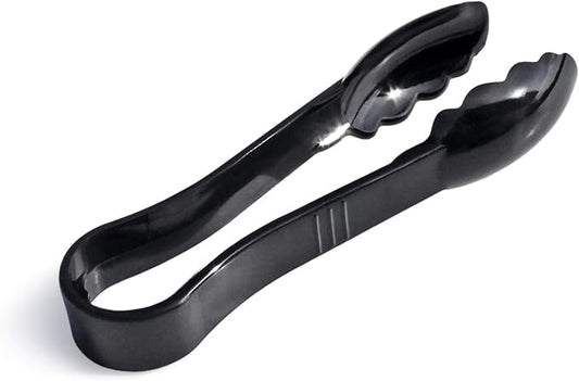 New Star Foodservice 35698 Utility Tong High Heat Plastic, Scalloped, 6 inch, Black, Set of 12
