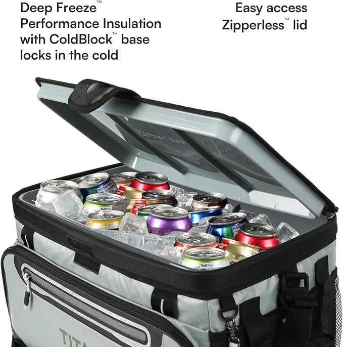 Titan by Arctic Zone Deep Freeze Cooler - Zipperless Hardbody Cooler - Deep Freeze Insulation, HardBody Liner, and SmartShelf