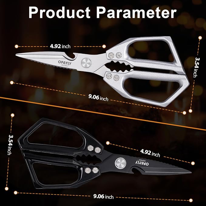 Kitchen Shears 2-Pack Heavy Duty All Purpose Stainless Steel Kitchen Shear Meat Scissors Japanese Cooking Scissor for Food, Sharp Dishwasher Safe Christmas for Men Women With Gifts Box