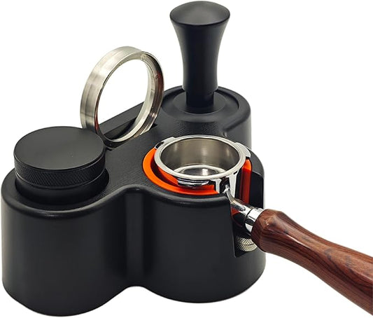 Espresso coffee Knock Box & Tamp Station, Espresso Organizer, Fit 51,53,54MM Tamper, Distributor, Portafilter & Puck Screen Accessories, Detachable Knock Box