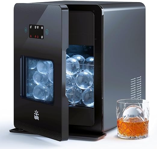 2'' Clear Ice Ball Maker – 4 Ice Spheres in 35min, 144 pcs/Day, Auto&Manual Fill, Fast Round Ice Machine with LCD Touch Panel, Self-Cleaning, Home & Bar Maker for Whiskey Bourborn Gift