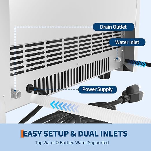 Commercial Ice Maker Machine 250lbs/24h, 60lbs Storage, 50 Ice Cubes/15 Mins, Adjustable Thickness, Built-in/Freestanding Ice Maker Self-Cleaning ETL Certified for Home Bar Restaurant