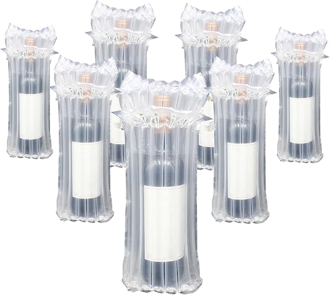 STAYWILD 31 Packs Wine Bottle Travel Protector & Inflatable Bags Airplane | Air Column Bubble Cushion Wrap Pouches for Shipping Packing Transport
