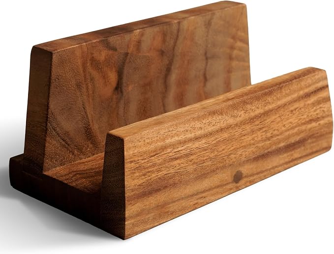 SHUMARU 2-Inch Thick Cutting Board Holder – Solid Hardwood Stand for Premium Butcher Blocks – Perfect Fit for Heavy 2" Thick Boards – Anti-Tip Countertop Organizer Holds Two 1" Boards