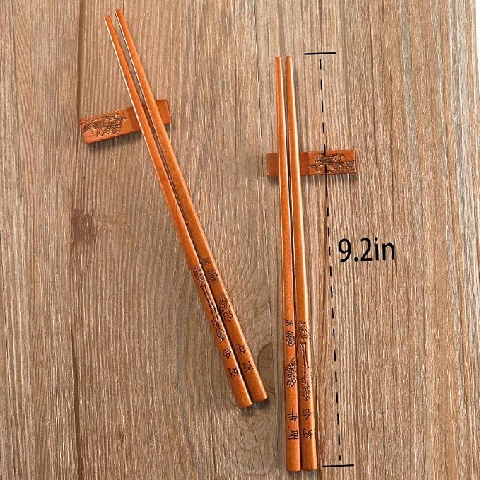 Chopstick Reusable Chinese style Chopsticks with Holder and Carrying Bag Chinese Traditional Stylish Set（2 Pairs）