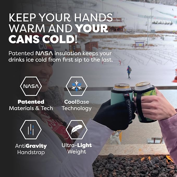 PHOOZY Insulated Can Cooler for 12 oz Cans - Patented Drink Sleeve with NASA-Inspired Technology - Keeps Beer, Soda & Sparkling Water Cold Longer - Lightweight Outdoor Can Holder - Green