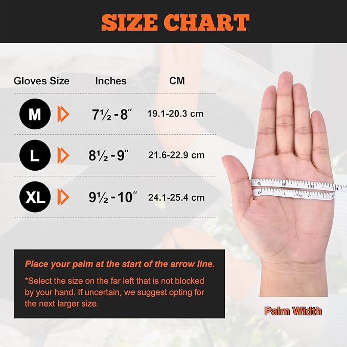 TitanFlex Heavy Duty Orange Nitrile Gloves, 6 Mil, Raised Diamond Texture, Mechanic Disposable Gloves, Latex Free Powder Free