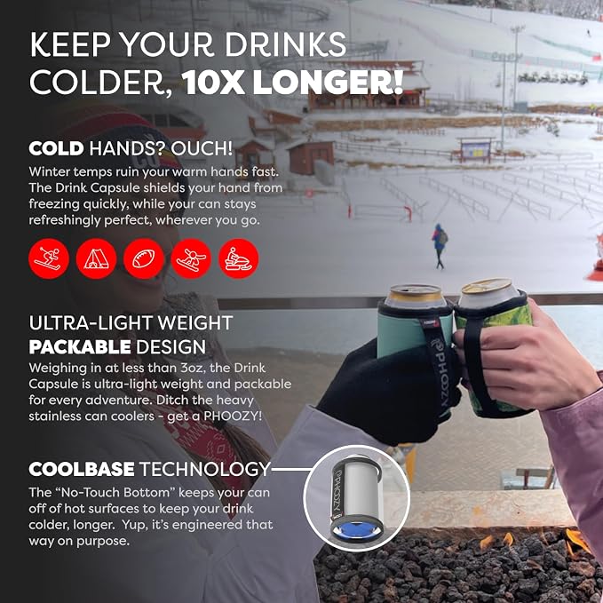 PHOOZY Insulated Can Cooler for 12 oz Cans - Patented Drink Sleeve with NASA-Inspired Technology - Keeps Beer, Soda & Sparkling Water Cold Longer - Lightweight Outdoor Can Holder - Checkered
